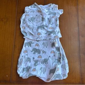 Swaddle Me Elephant Print Diaper Cover - Gray and White